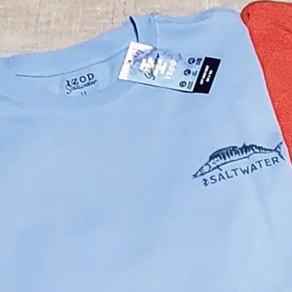 NWT! Bundle -2 Men's IZOD Saltwater Classic/Casual crew shirts Size: Large Tall - Picture 6 of 9